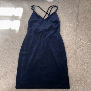 Velvet Navy Blue Mini dress